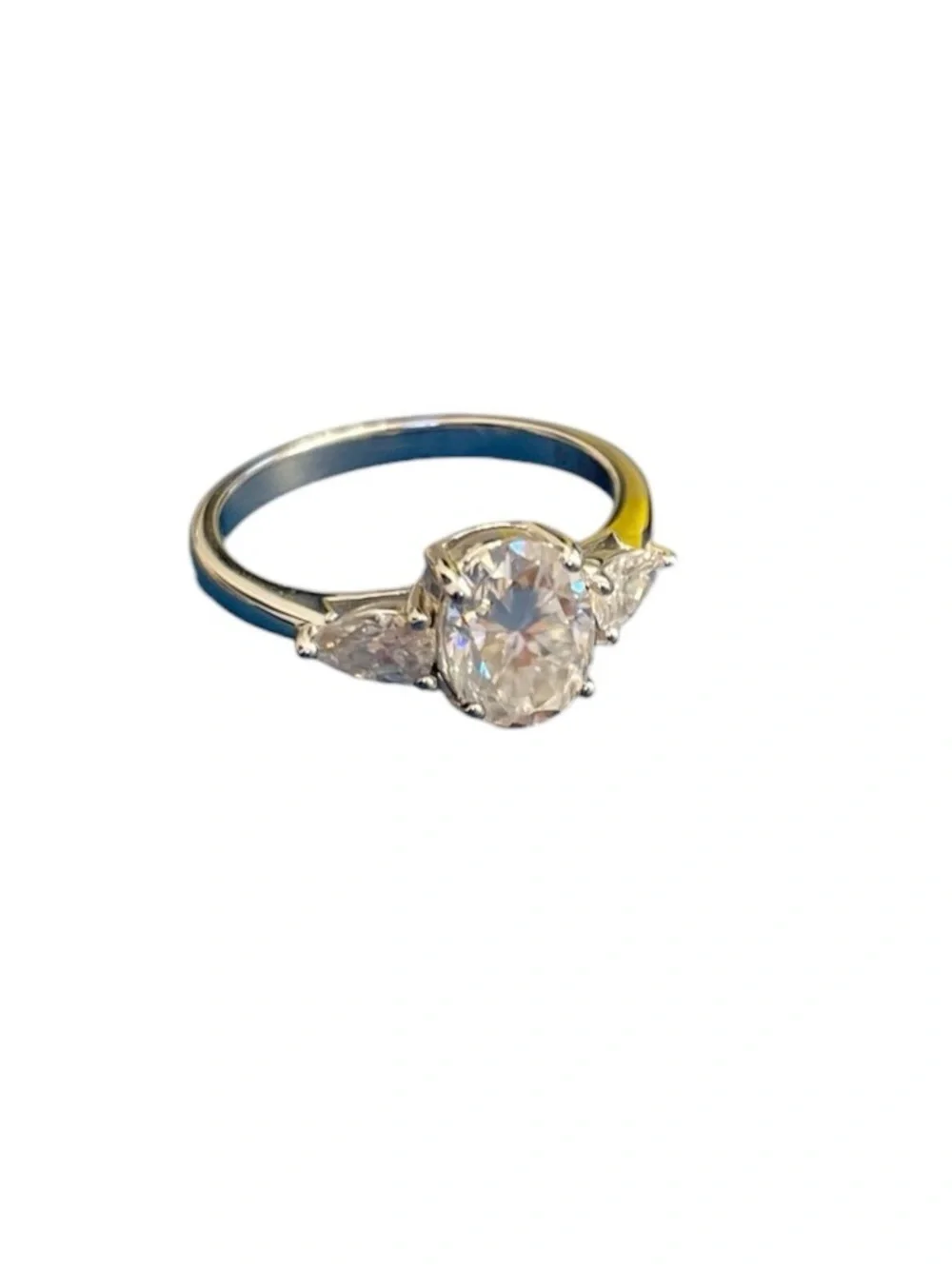 LANCHARMED 1.9 CT Moissanite Sterling Silver Diamond Engagement Ring Size 6
